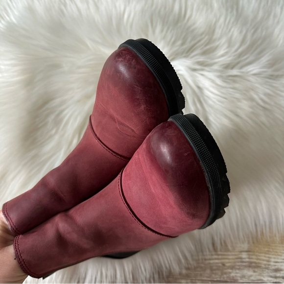 Sorel Joan Of Arctic Wedge Chelsea Boots Shoes Rich Wine 5.5 - Picture 7 of 12